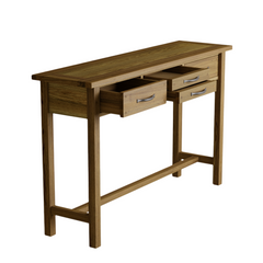 Milton Oak 4 Drawer Console Table