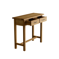 Milton Oak 2 Drawer Console Table