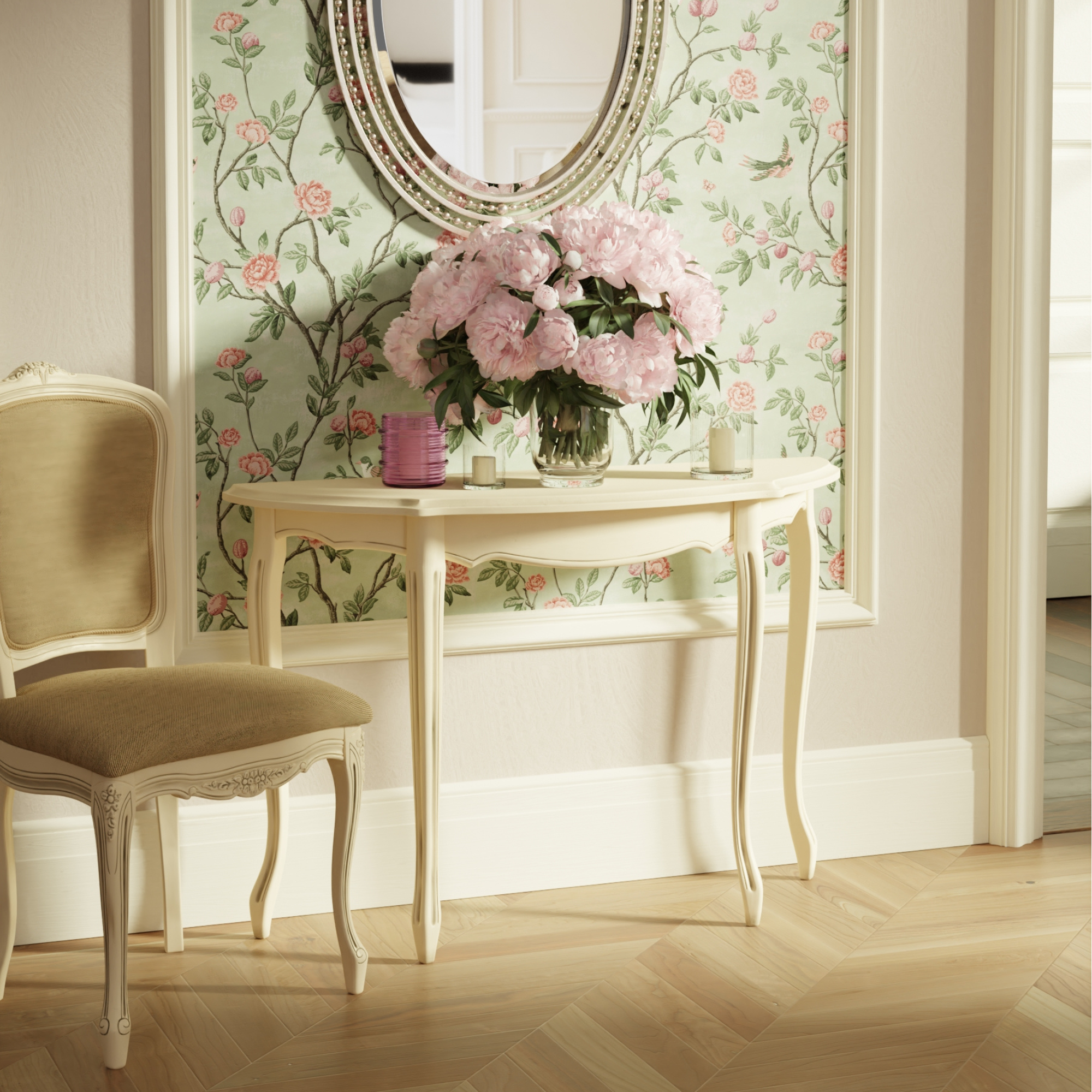 Provencale Half Moon Console Table