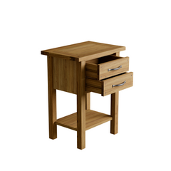 Milton Oak 2 Drawer Side Table