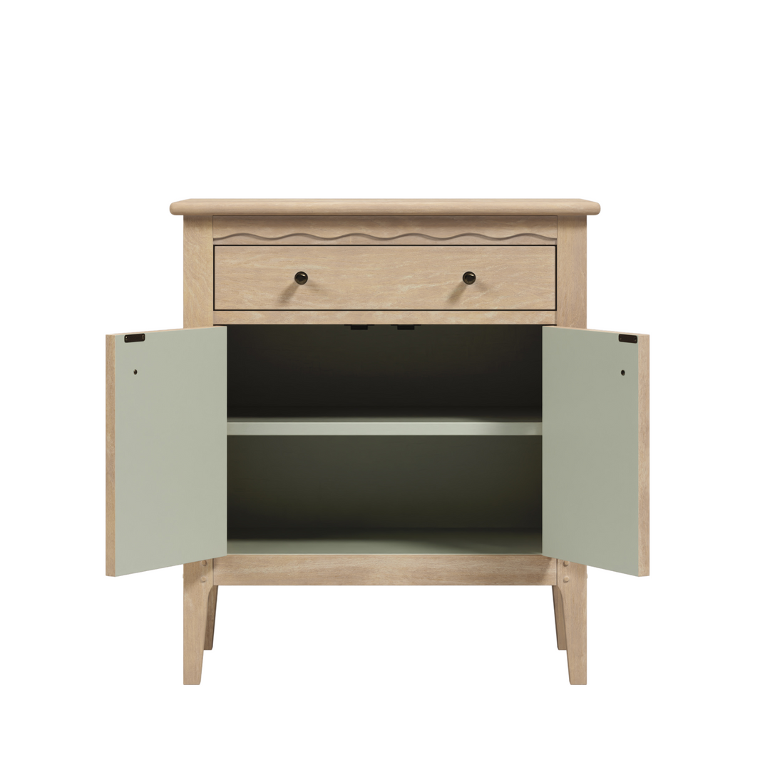 Calford Washed Oak 2 Door 1 Drawer Cabinet