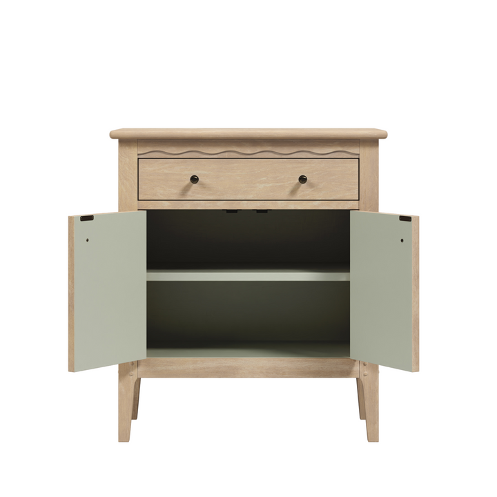 Calford Washed Oak 2 Door 1 Drawer Cabinet
