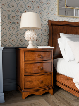 Broughton Dark Wood 3 Drawer Bedside Chest