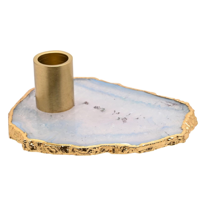 Celestial Blue Agate Candlestick Holder