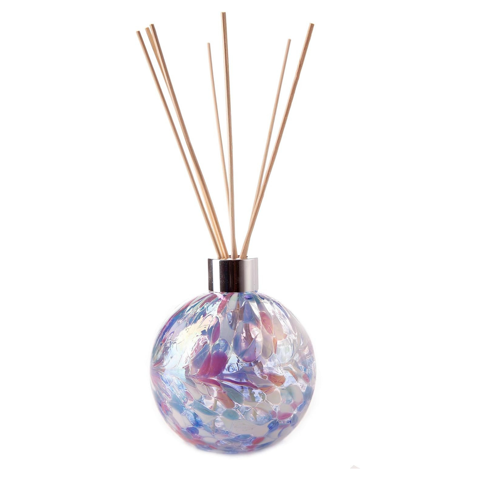 Amelia Art Glass Sphere Reed Diffuser in Pink, Turquoise & White – Plum ...