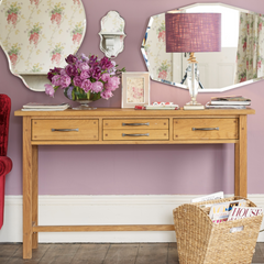 Milton Oak 4 Drawer Console Table