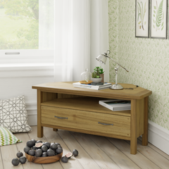 Milton Oak 1 Drawer Corner TV Unit