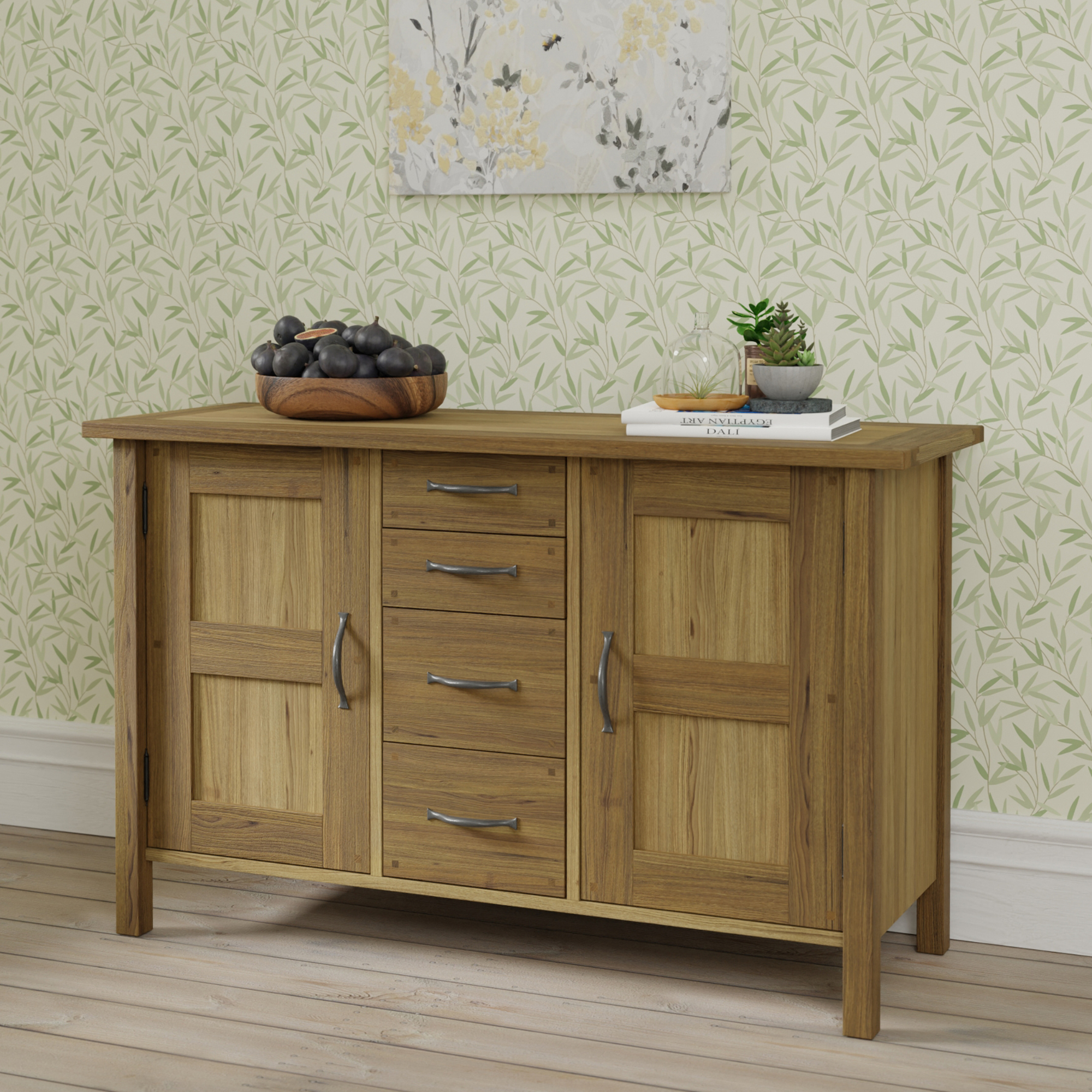 Milton Oak 2 Door 4 Drawer Sideboard