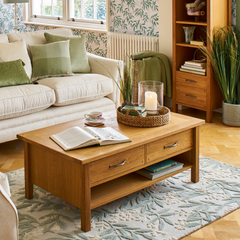Milton Oak 2 Drawer Coffee Table
