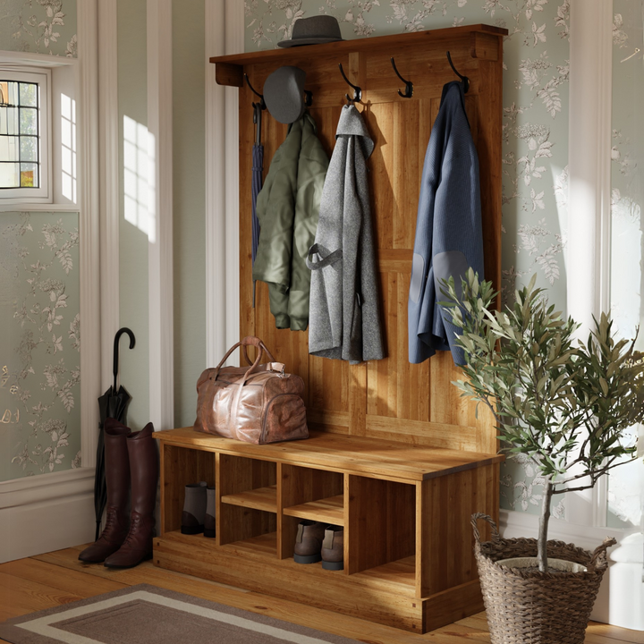 Garrat Tall Bench with Coat Rack