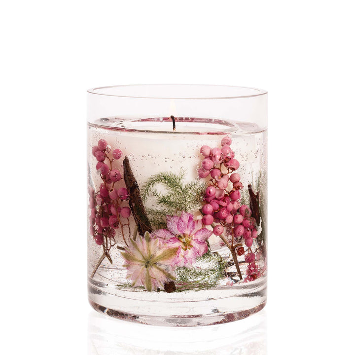 Pink Pepper Flowers Gel Candle