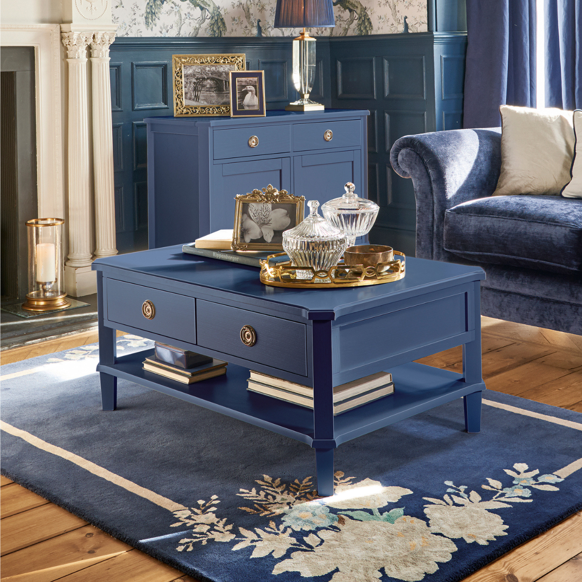 Laura Ashley Henshaw 2 Drawer Coffee Table Plum Retail