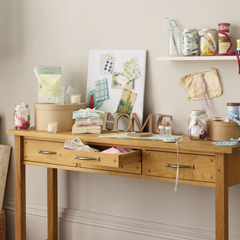 Milton Oak 4 Drawer Console Table