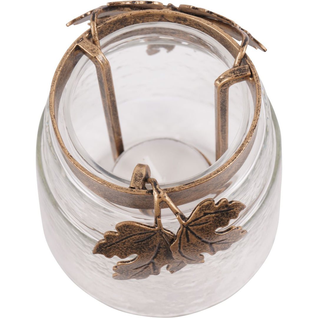 Small Leaf Bottle Hurricane Lantern