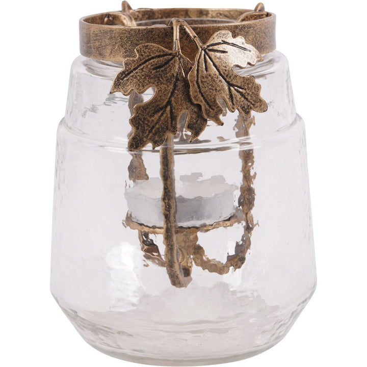 Small Leaf Bottle Hurricane Lantern