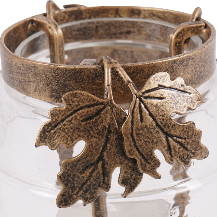 Small Leaf Bottle Hurricane Lantern