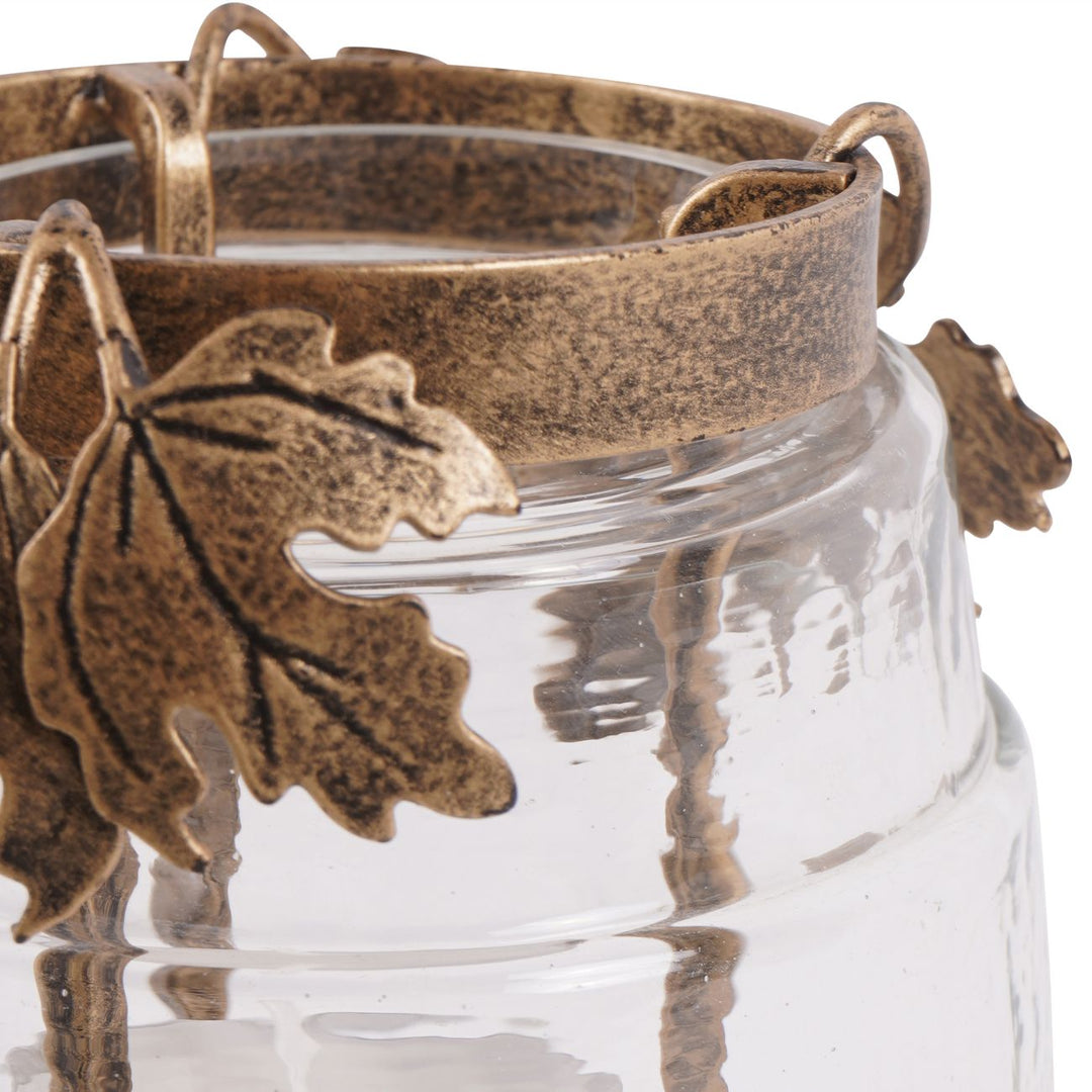 Small Leaf Bottle Hurricane Lantern