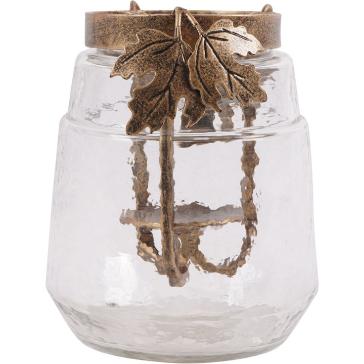 Small Leaf Bottle Hurricane Lantern
