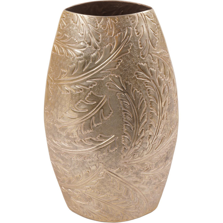 Winspear Gold Leaf Embossed Oval Barrel Large Vase