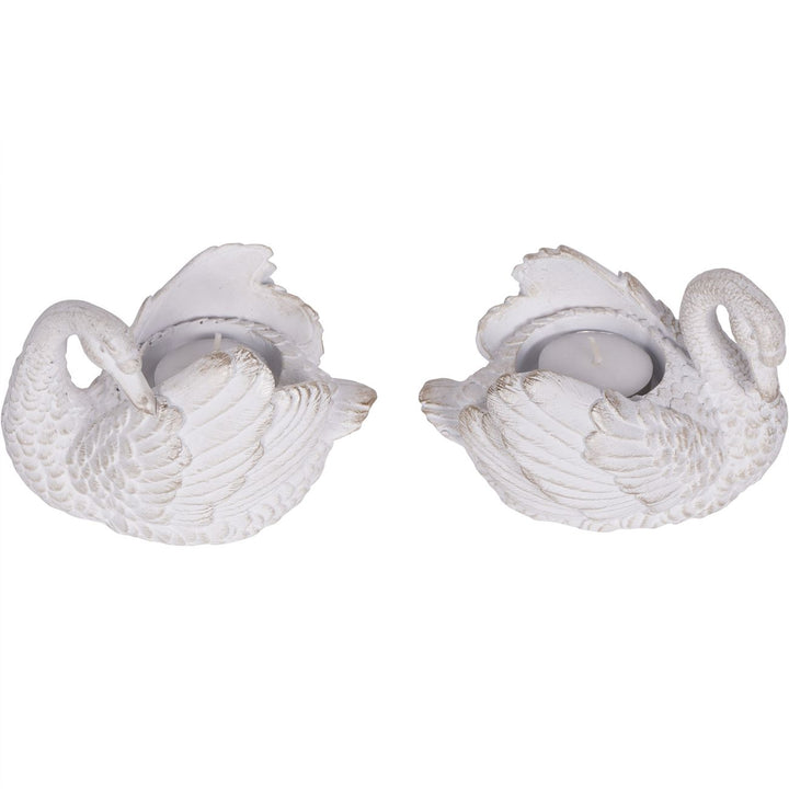 Distressed Swan Votive Holder – Set of 2