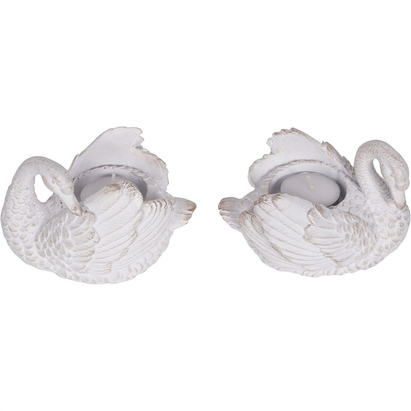 Distressed Swan Votive Holder – Set of 2