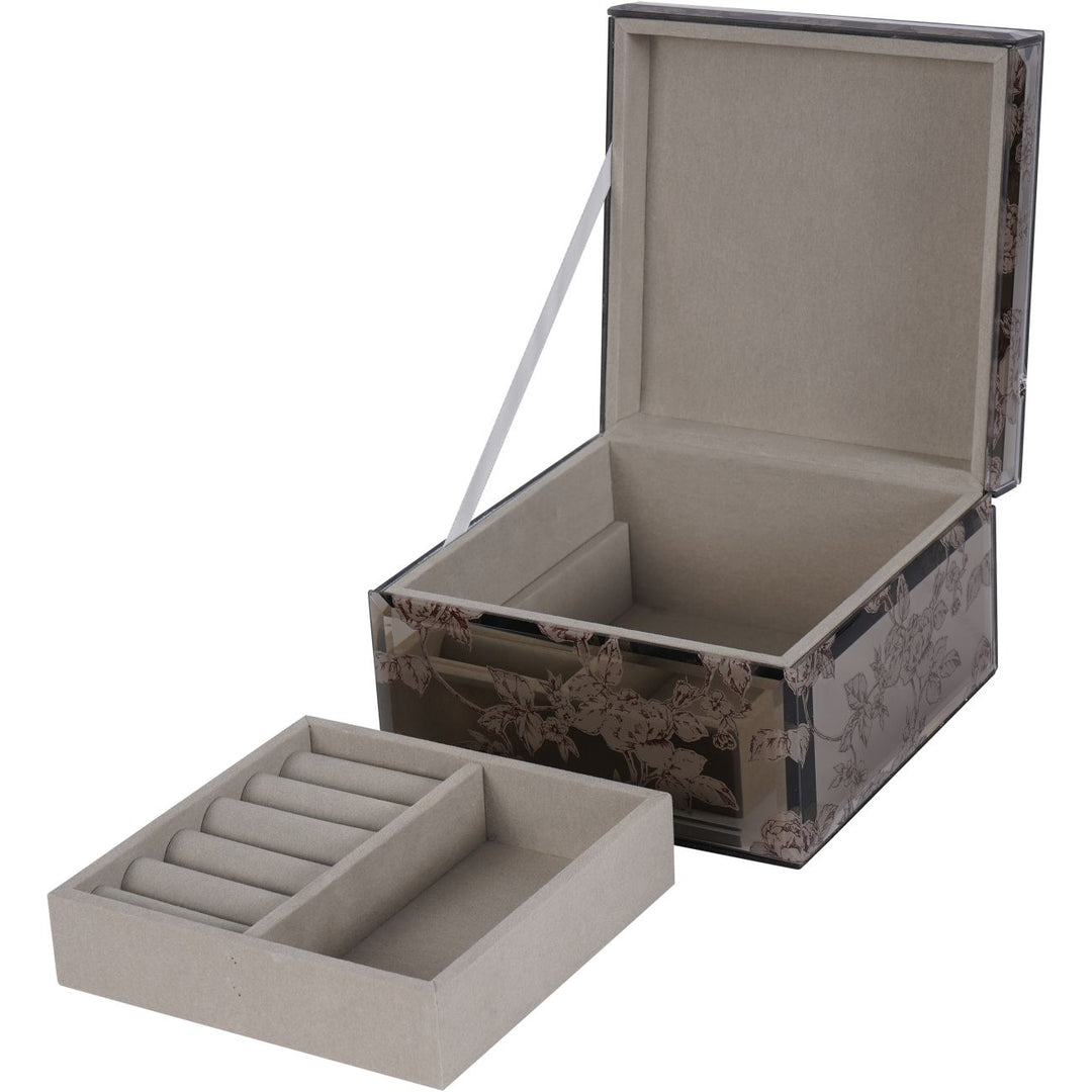 Truffle Pollington Roses Medium Mirrored Printed Jewellery Box