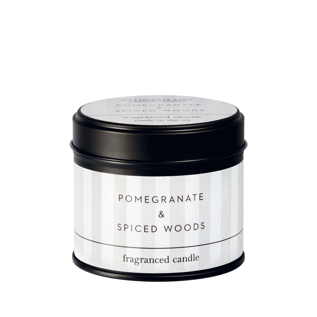 Pomegranate & Spiced Woods Tin Candle