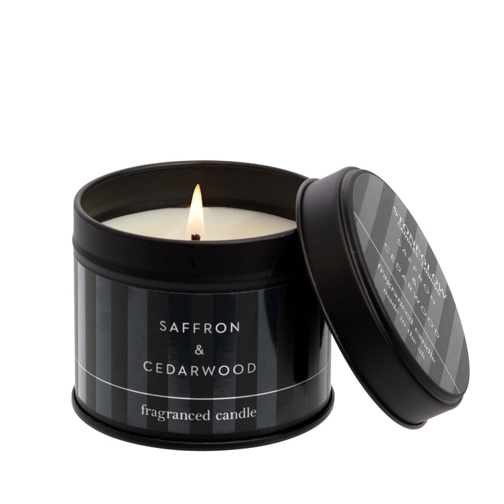 Saffron & Cedarwood Tin Candle