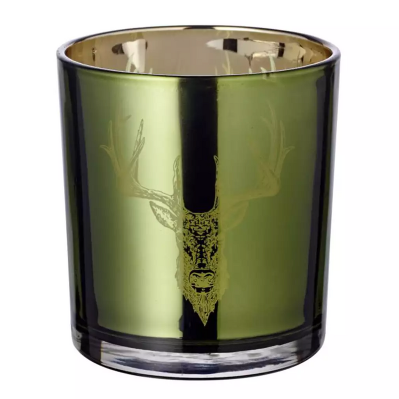 Stag Glass Votive Candle Holder Set of 2