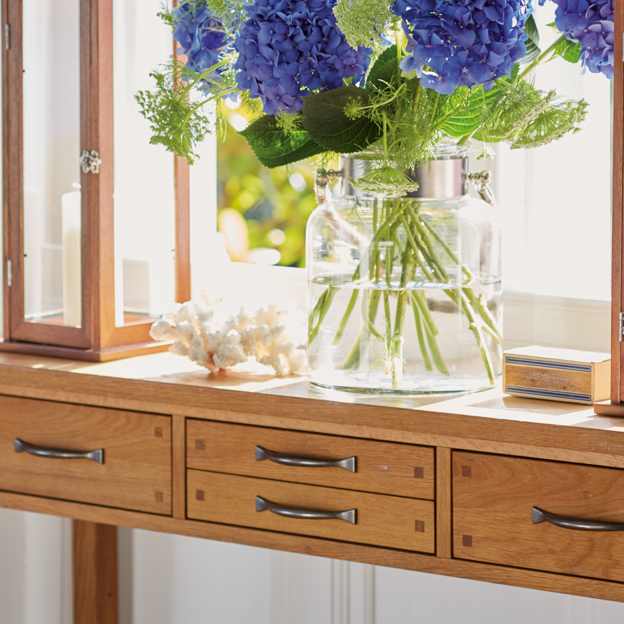 Milton Oak 4 Drawer Console Table