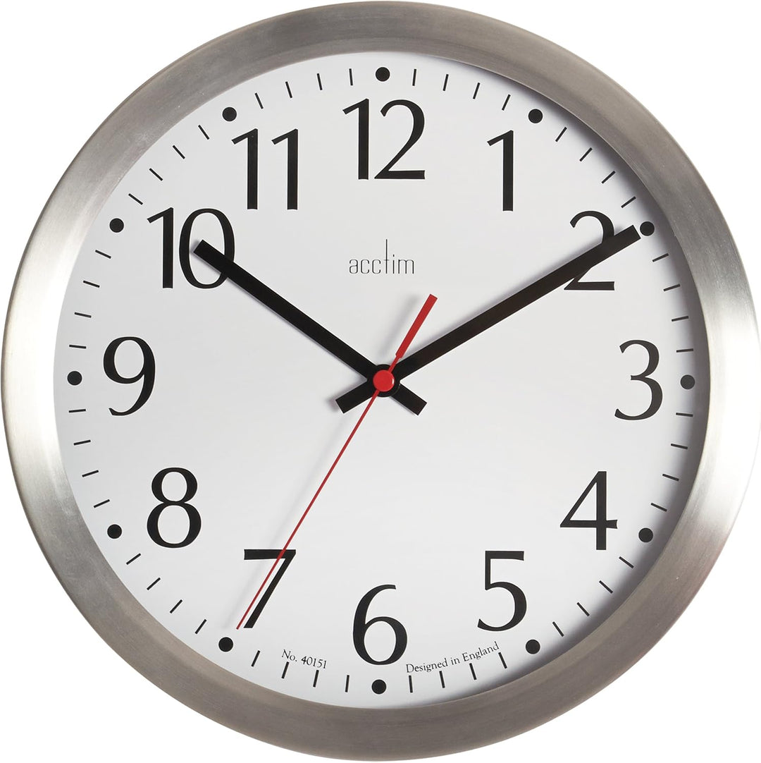 Javik Silver Aluminium Silent Wall Clock