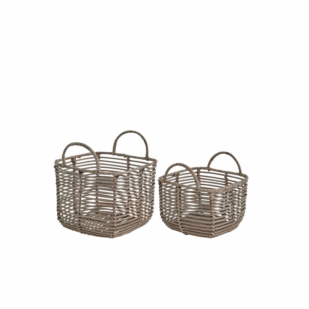 Harper Nature and Grey Rattan Basket Set of 2