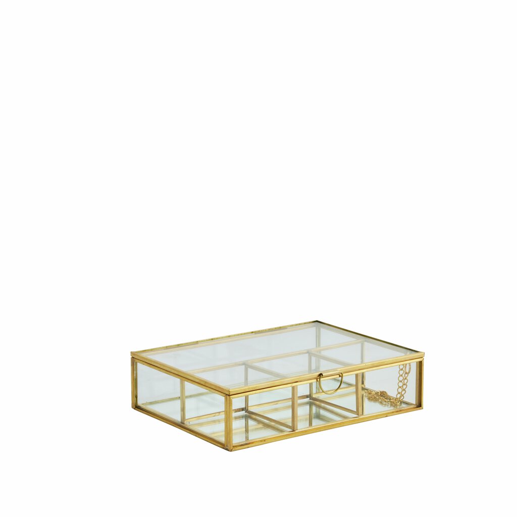 Laura Gold Glass and Metal Storage Box