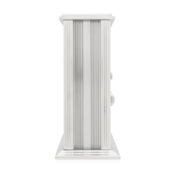 Vermont Silver Skeleton Mantel Clock