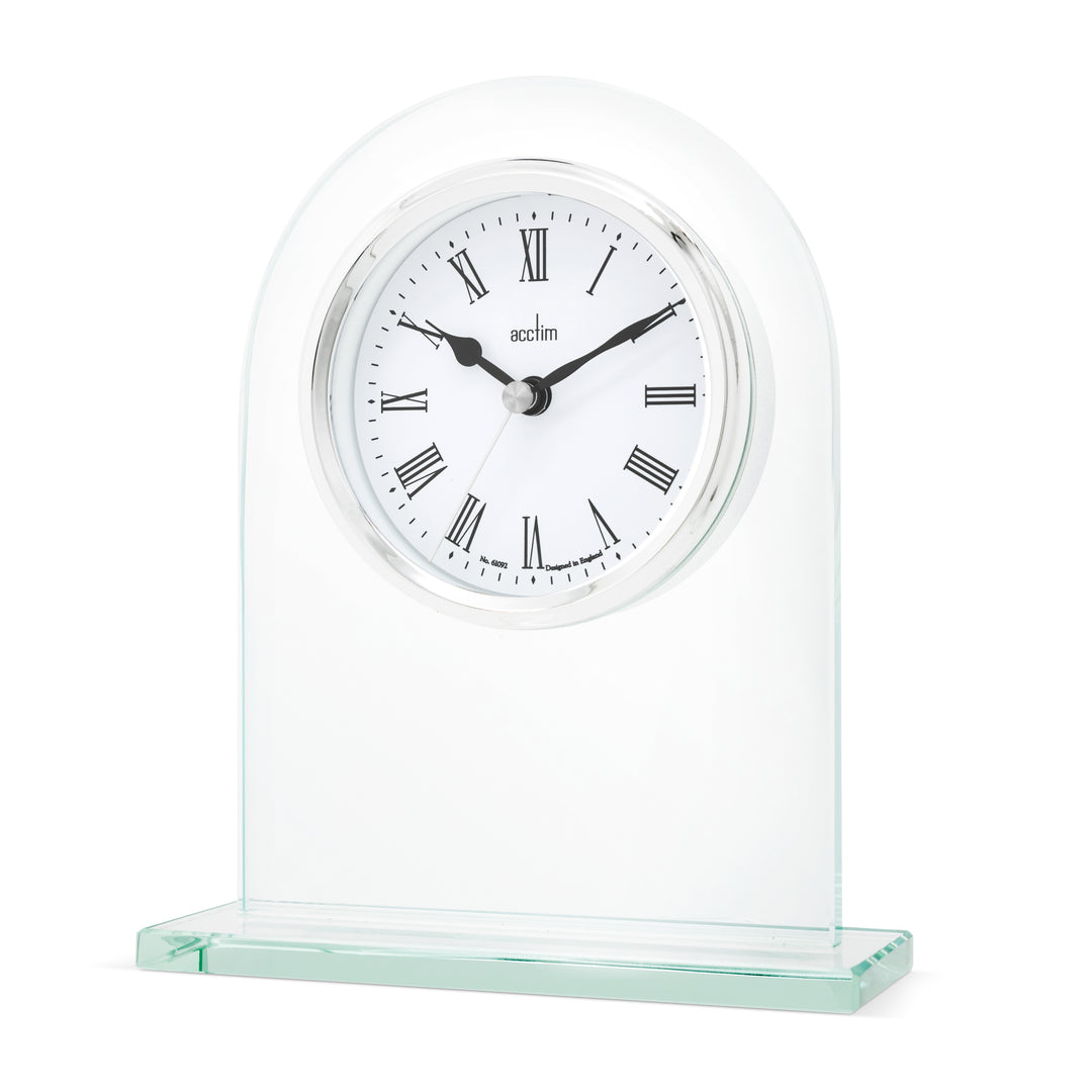 Ascott Silver & Glass Mantel Clock