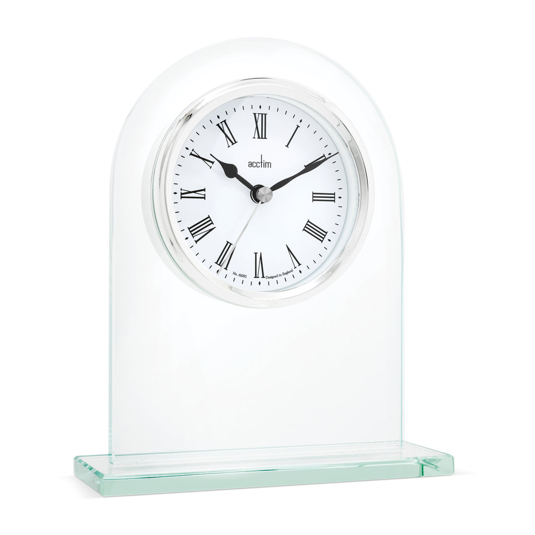 Ascott Silver & Glass Mantel Clock
