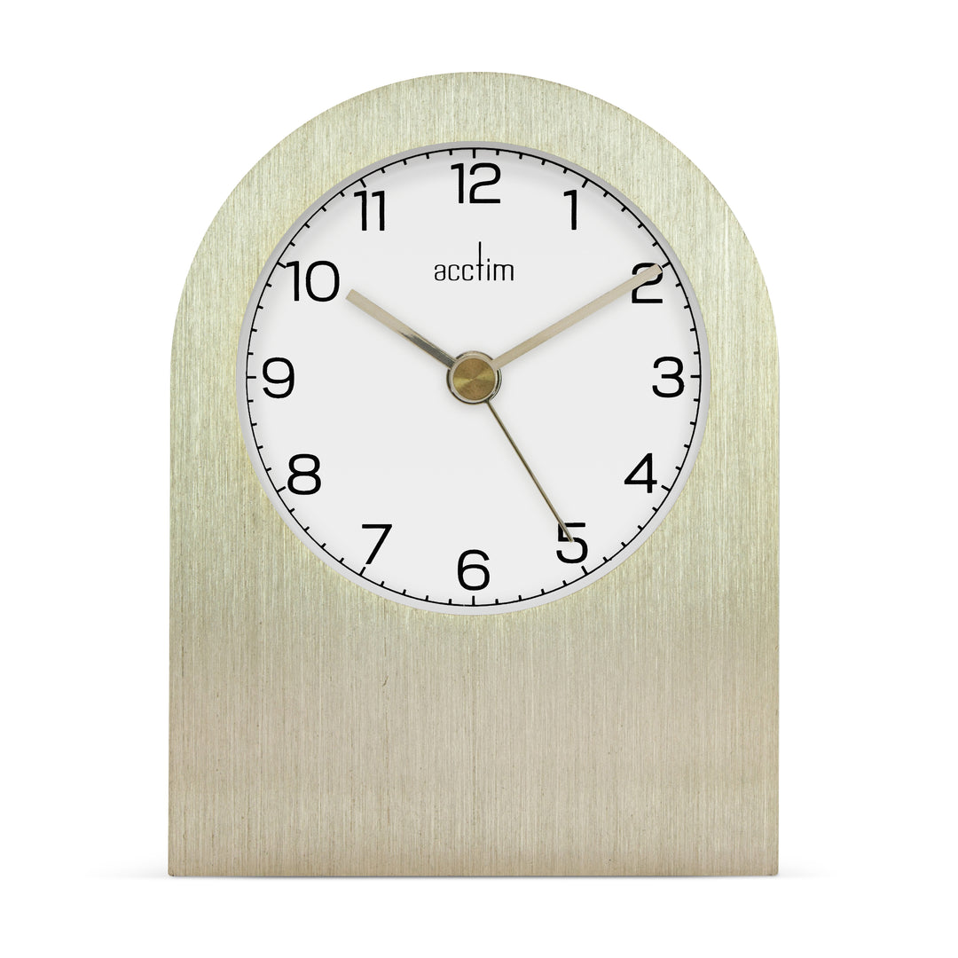 Sutherland Champagne Brushed Metal Mantel Clock