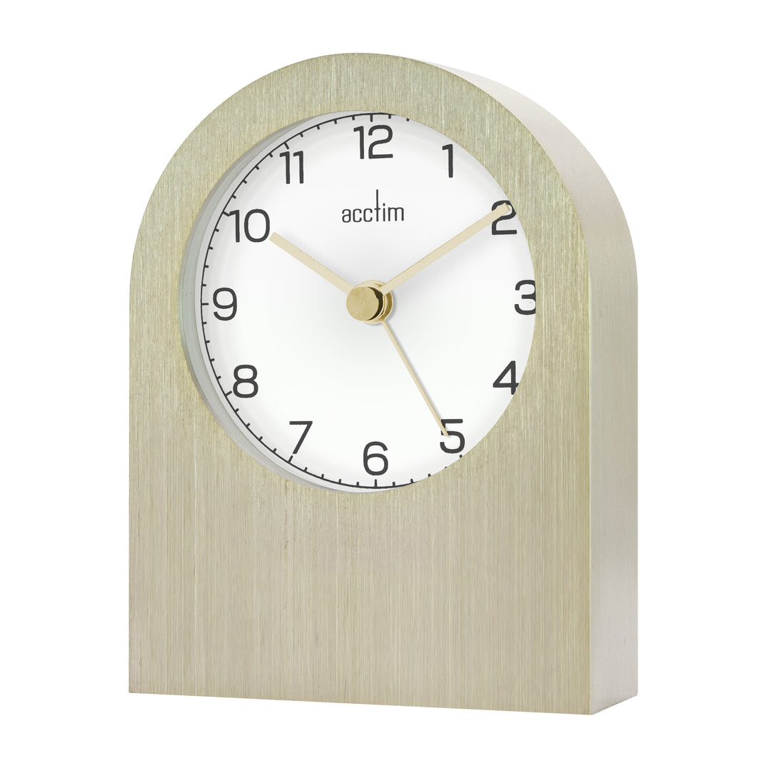 Sutherland Champagne Brushed Metal Mantel Clock