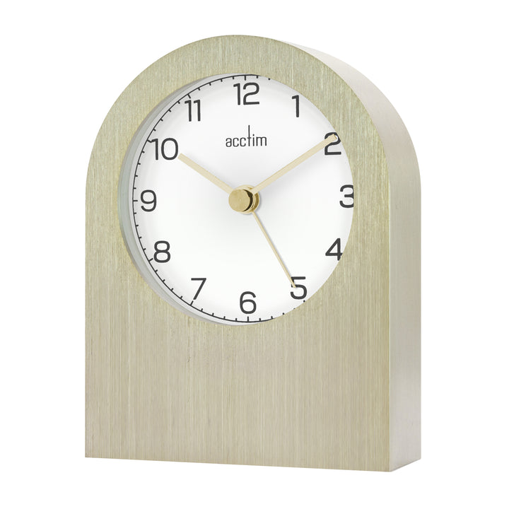 Sutherland Champagne Brushed Metal Mantel Clock