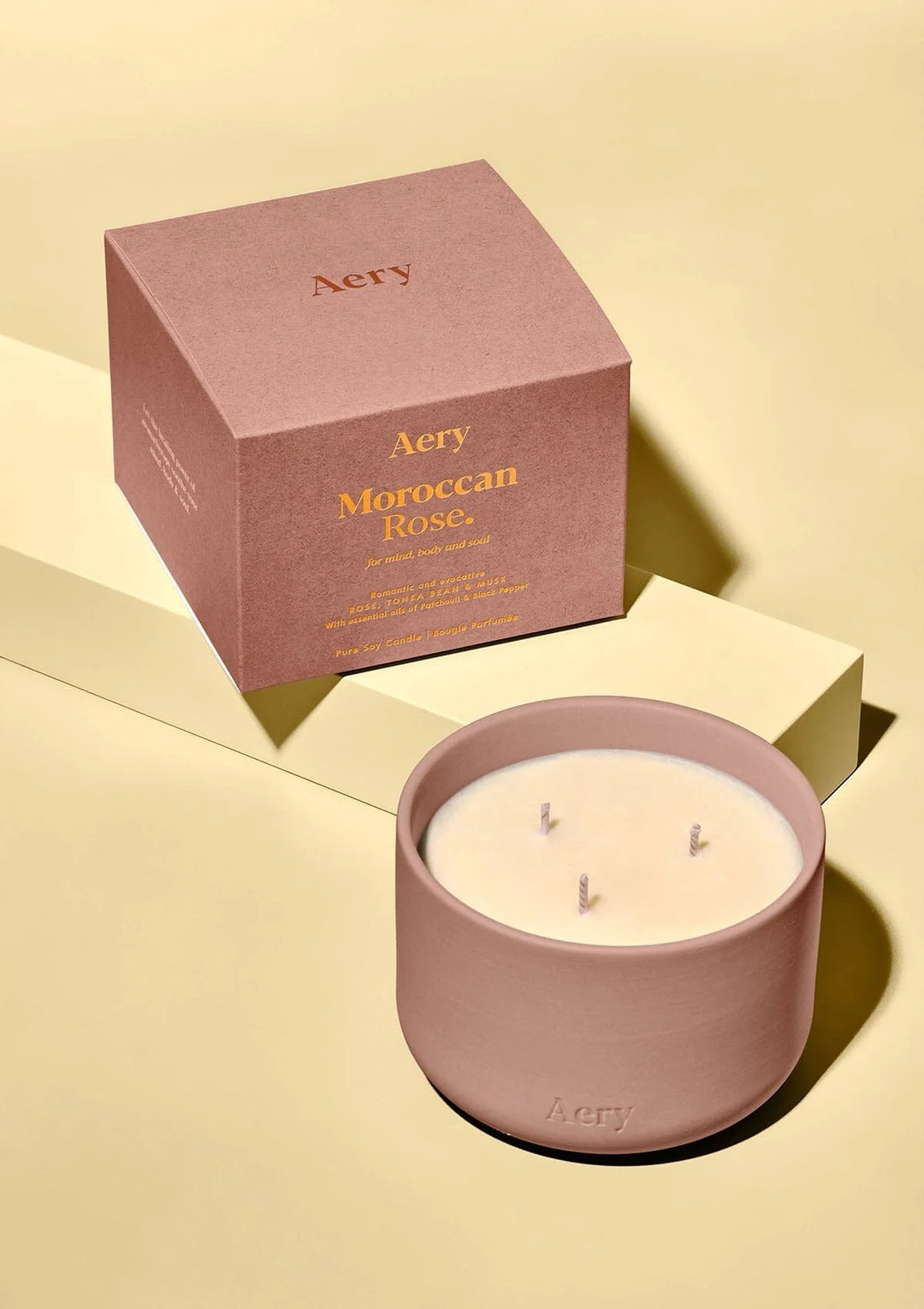 Moroccan Rose Three Wick Candle - Rose, Tonka & Musk