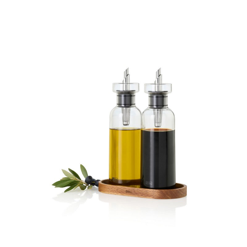 AromaPour Oil or Vinegar Dispenser with Wooden Saucer - 300ml
