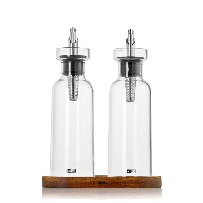 AromaPour Oil or Vinegar Dispenser with Wooden Saucer - 300ml