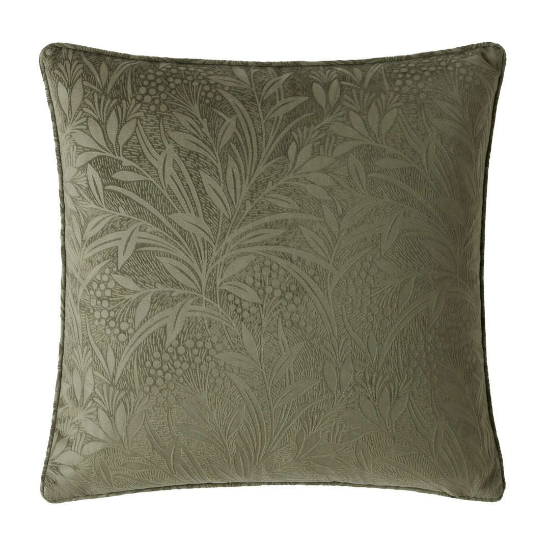 Barley Embossed Olive Green Cushion