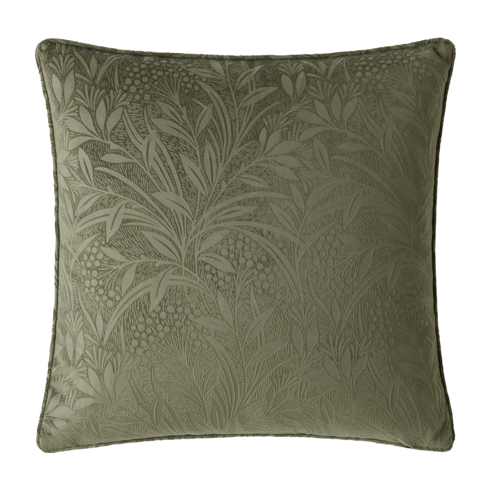 Barley Embossed Olive Green Cushion