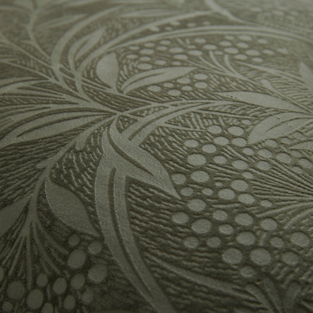 Barley Embossed Olive Green Cushion
