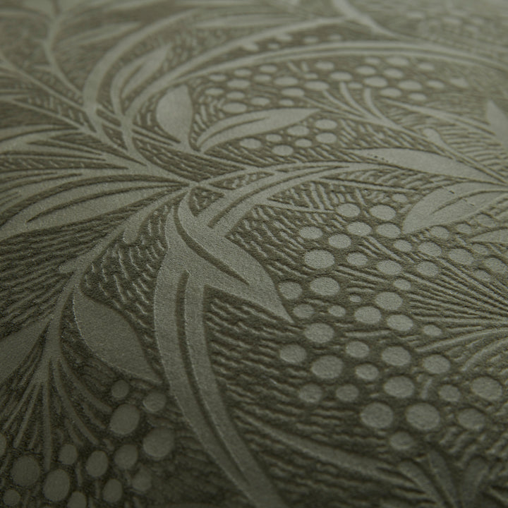 Barley Embossed Olive Green Cushion