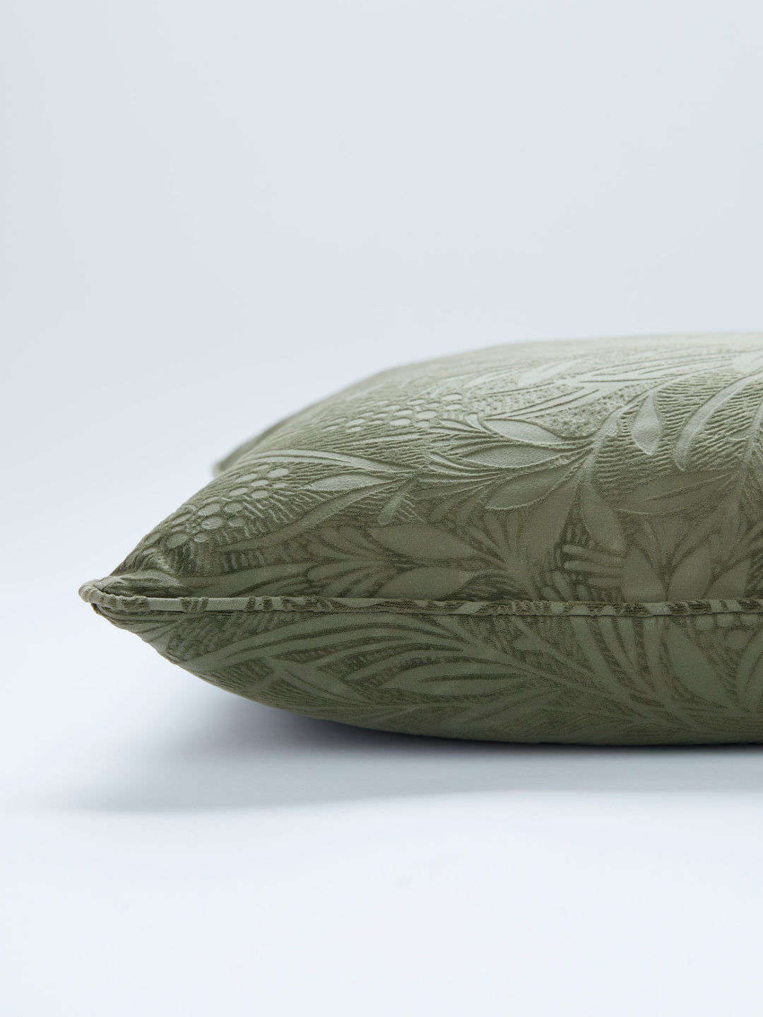 Barley Embossed Olive Green Cushion