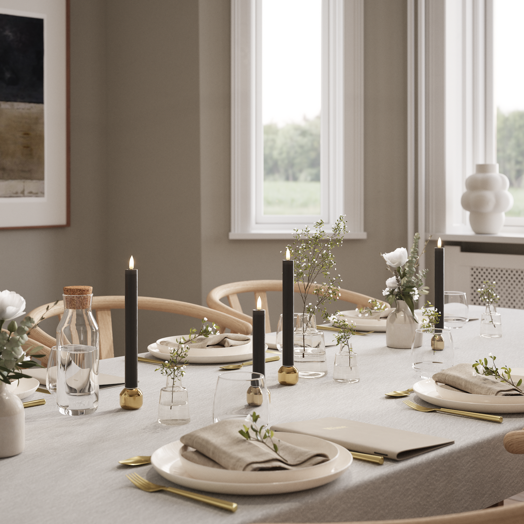 Flameless LED Black Wax Pillar Candle