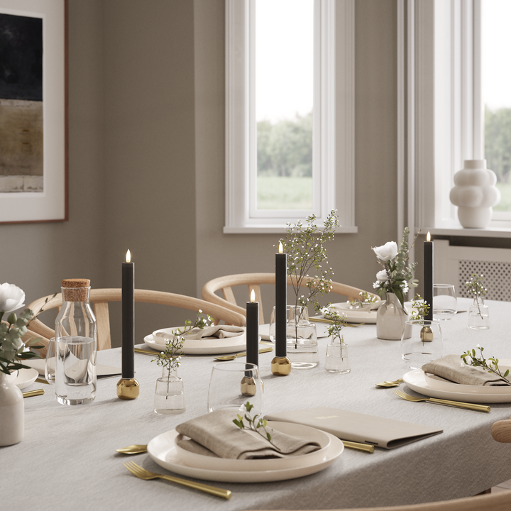 Flameless LED Black Wax Pillar Candle