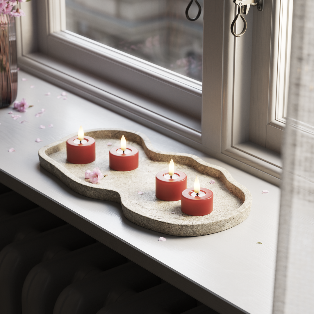 Flameless LED Bordeaux Set of 2 Tealights